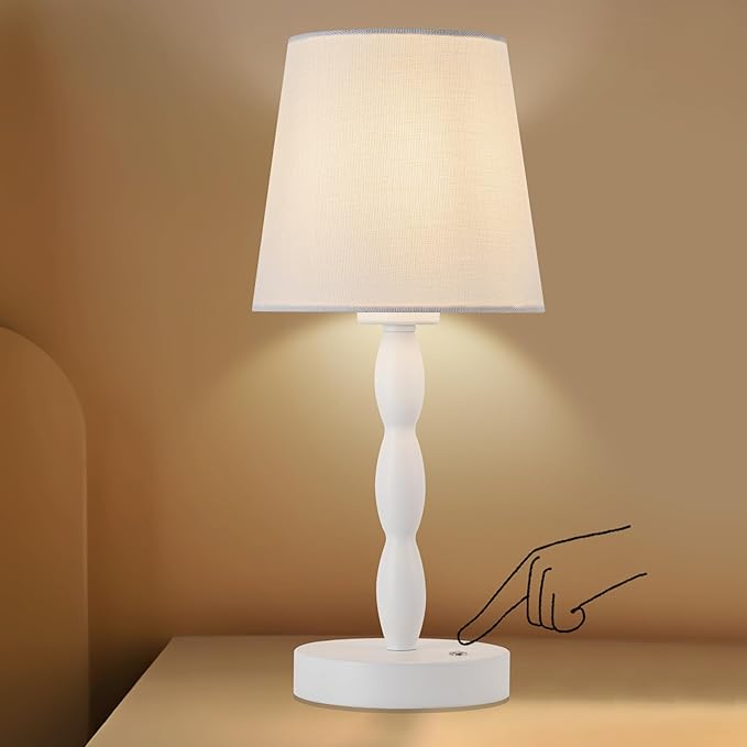 CASTLELIFE Portable Cordless Table Lamp,Touch Desk Lamp Rechargeable Battery Powered, 3-Level Brightness Stepless Dimmable Bedside Night Lamp,for Bedroom/Restaurant/Bars/Outdoor, Bulb Included, White