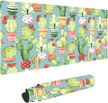 Green Cactus Non-Slip Rubber Large Mouse pad for Desk,Large Gaming Mouse Pad XXL Extended Mouse pad with Stitched Edges Non-Slip Base Water Resist Pad Desk Mat 35.4x15.7inch