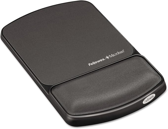 Fellowes MICROBAN Gel Mouse Pad Wrist Support - Graphite (9175101)