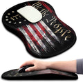Hokafenle Ergonomic Mouse Pad Wrist Support with Massage Design, Wrist Rest Mousepad with Memory Foam&Non-Slip PU Base, Mouse Pads for Wireless Mouse & Desk (12x8 inch,Flag)