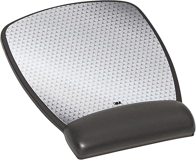 3M Precise Mouse Pad with Gel Wrist Rest, Soothing Gel Comfort with Durable, Easy to Clean Leatherette Cover, Optical Mouse Performance, 8.6" x 6.8", Black (MW309LE)