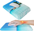 MEKASS Mouse Pad with Wrist Rest, Ergonomic Slope Mousepad for Carpal Tunnel, Memory Foam Desk Computer Wrist Support Mouse Pad with Non-Slip PU Base for Office Home (Beach)