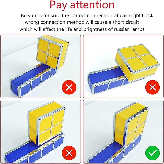 VEEKI Stackable Night Light, Stackable LED 7 Colors 3D Puzzles Night Light Induction Interlocking Desk Lamp, DIY Tangram Light Blocks Puzzles lamp for Bedroom Decor (US Plug)
