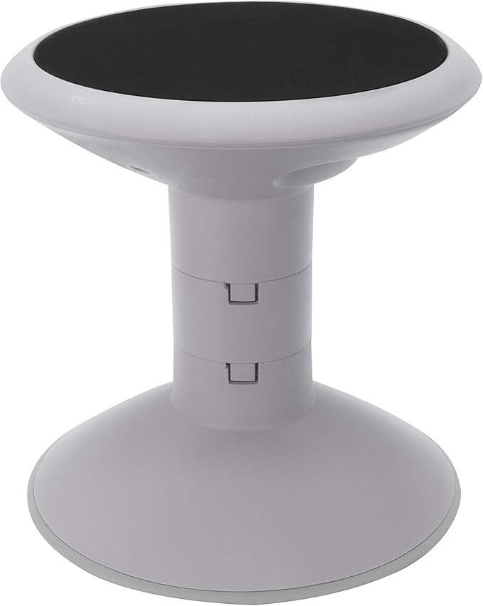 Storex Active Tilt Stool – Ergonomic Seating for Flexible Office Space and Standing Desks, Adjustable 12-24 Inch Height, Gray (00322A01C)