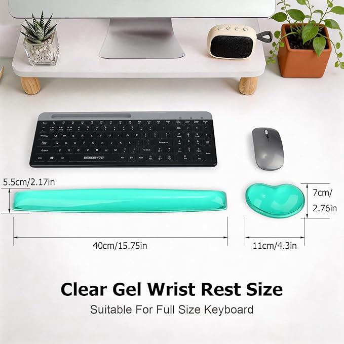 Gel Keyboard & Mouse Wrist Rest Set - Keyboard Wrist Rest Pad & Mouse Support for Office Gaming Pad Computer Laptop Ergonomic Comfortable Pain Relief- Pad Set (Black Pad Set)