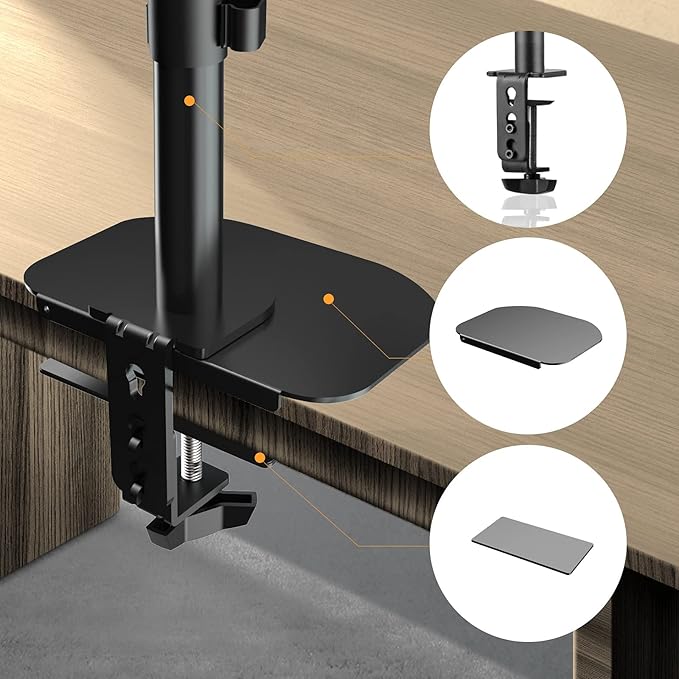 Pholiten Steel Bracket Plate Reinforcement for Glass Desk, Fits Most Monitor Stand Grommet C Clamp Installation Hole