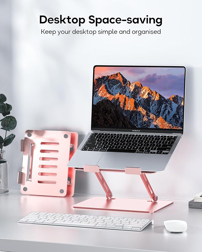 Adjustable Laptop Stand, Ergonomic Computer Stand for Desk, Aluminum Ventilated Colling Lectern Stand Compatible with MacBook Pro Air, HP, 10-15.6" All Laptops