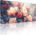 XXL Large Gaming Mouse Pad, 35.4 x 15.7 inches, with Non Slip Rubber Base, Extended Keyboard Pad for Home Computer Office Workstations, Large Laptop Mouse Pads Vintage Flowers