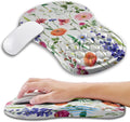 Ergonomic Mouse Pad Wrist Support with Memory Foam Massage Bulge, Carpal Tunnel Mousepad Wrist Rest for Mouse(12x8 inch, Flowers)