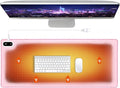 Heated Desk Pad, Heated Mouse Pad - 31.5 x 13 inch, Heated Desk Mat, Desk Warmer with 5 Heat Levels & Auto Shut-Off - Ideal for Office and Home(Pink)