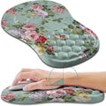 Hokafenle Ergonomic Mouse Pad Wrist Support, Wrist Rest Mousepad for Carpal Tunnel with Integrated Memory Foam Slope Massage Bulge (11.8x7.9 inch,Graceful Peony)