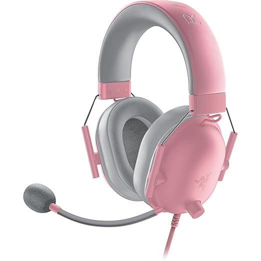 Razer BlackShark V2 X PlayStation Gaming Headset: 50mm Drivers - Cardioid Mic - Lightweight - Comfortable Noise Isolating Earcups - for PS5, Xbox Series X, PC, Switch via 3.5 mm Jack - Quartz Pink