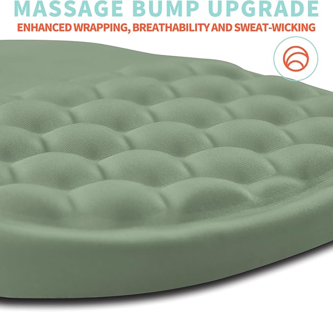 Ergonomic Mouse Pad Wrist Support with Memory Foam Massage Bulge, Carpal Tunnel Mousepad Wrist Rest for Mouse(12x8 inch, Light Green)