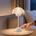 Tubicen Flowerpot Bedside Table Lamp Plug in Decorative Transparent Striped Mushroom Table Lamp Memory Function Modern LED 4-Stage Touch Dimmable Desk Table Lamps for NightStands Bedroom Home Office
