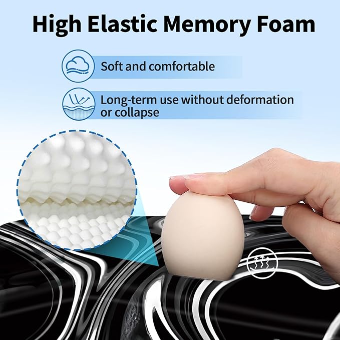 YIWEI Ergonomic Mouse Pad with Wrist Rest - Memory Foam Wrist Support for Carpal Tunnel Relief, Non-Slip Rubber Base, Lycra Cloth Surface for Gaming and Home Office, Black