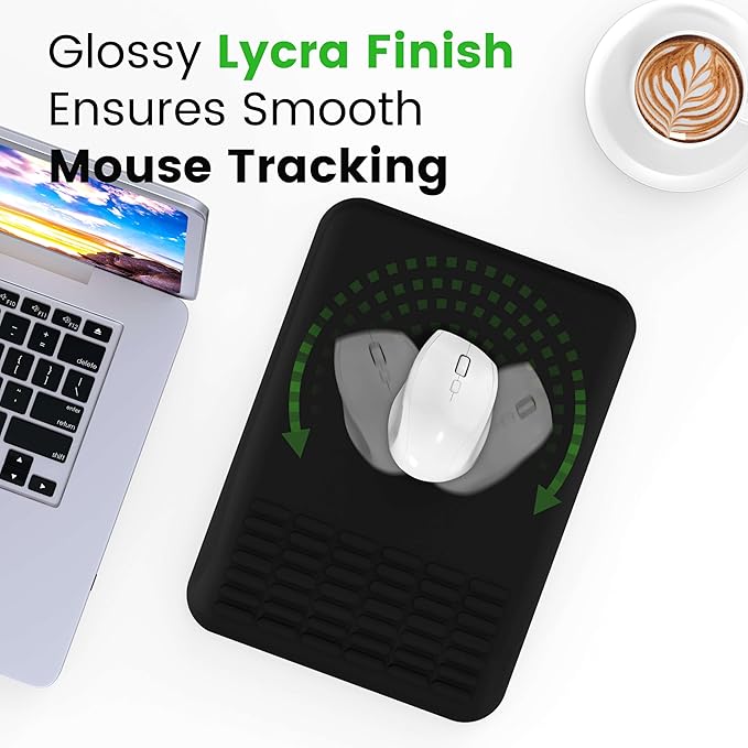 MEKASS Mouse Pad with Wrist Rest, Ergonomic Slope Mousepad for Carpal Tunnel, Memory Foam Desk Computer Wrist Support Mouse Pad with for Office Home (Purple)