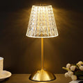 Cordless Table Lamp with Touch Control - 3000mAh Rechargeable, Small Crystal 3-Color Dimmable Ambient Light for Dining Table, Bedside, Kitchen, Entryway, Bathroom, Restaurant, Gifts