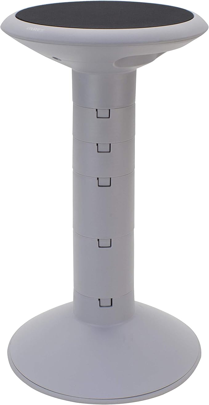 Storex Active Tilt Stool – Ergonomic Seating for Flexible Office Space and Standing Desks, Adjustable 12-24 Inch Height, Gray (00322A01C)