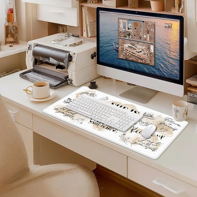 Inspirational Large Mouse Pad 31.5x15.7inch, Self Care Gifts Large Extended Computer Desk Mat Mousepad for Keyboard and Mouse, Motivational Office Desk Accessories