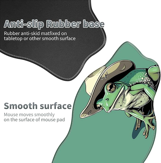 Green Frog Large Gaming Mouse Pad Plus a Coaster, 35.4 x 15.7 inches Desk Mat Extended XXL Mousepad with Stitched Edge Non-Slip Rubber, Desk Pad Computer Mouse Mat for Home Office