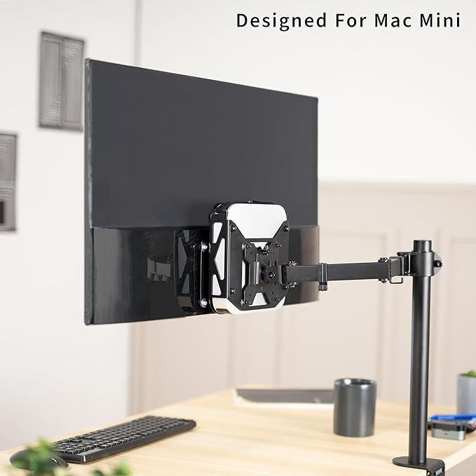 VIVO Behind Monitor VESA Mount Designed for Mac mini, 2010 to 2023 Models, Desk Clamp Option, Black, Mount-MINI1