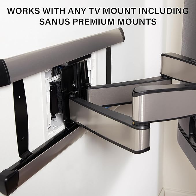 Legrand - OnQ 9" In-Wall Media Box For Device & Cable Management - Structured Wiring Enclosure With Customizable Knockouts - Includes Removable Mounting Plate For Maximum Capacity - White, ENP0905NAV1