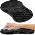 Hokafenle Ergonomic Mouse Pad Wrist Support, Wrist Rest Mousepad for Carpal Tunnel with Integrated Memory Foam Slope Massage Bulge (11.8x7.9 inch,Topographic Contour)