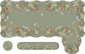iCasso Desk Mat Set,Large Mouse Pad with Wrist Rest,Ergonomic Keyboard Wrist Support for Women,Girly Floral Computer Mat with Scalloped Edges,Non-Slip Desk Pad Home Office Gaming (Green)