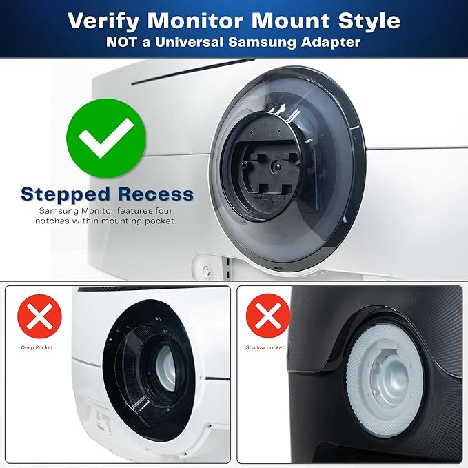 VIVO Stepped Recessed VESA Adapter Plate Bracket Designed for Samsung G93SC, G95SC, GS93SD, G95SD, G85SD, G85SB, G91SD, G93SD, G80SD, VESA 100x100, MOUNT-SG9C