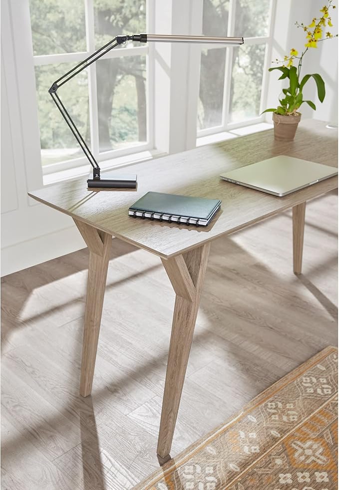Realspace™ Architect Desk Lamp, Adjustable, 21-1/2"H, Black/Silver