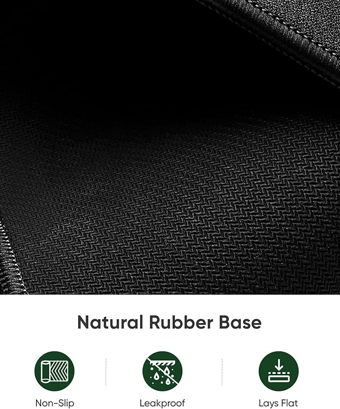 ALOANES Black Waterproof Desk Mat, Large Mouse Pad with Extended Mouse Mat, with Anti Slip Base, Stitched Edge, Grain Jacquard Surface, Perfect for Gamer, Office & Home, XXL 11.81''x31.50''x0.12''