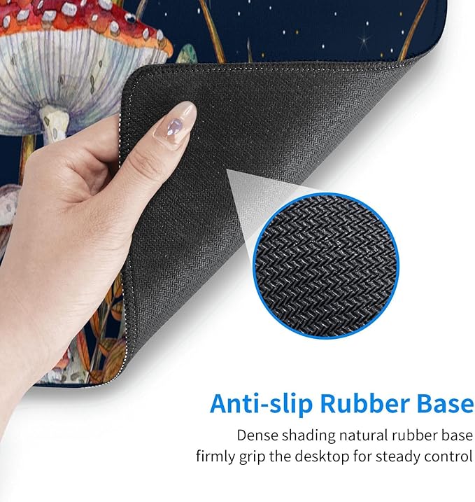 Mushrooms Mouse Pad XL Large Mousepad Non Slip Rubber Base Desk Mat for Laptop Computer Gaming 31.5" X 12"