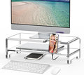 Acrylic Monitor Stand Riser Acrylic Laptop Stand Clear Computer Stand Laptop Riser with Storage Desk Organizer Accessories for Home and Office
