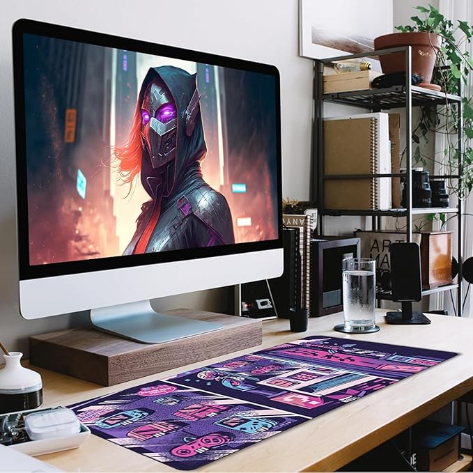 Japanese Comic Desk Mat Large Office Desk Pad, Gaming Mouse Pad, Big Mousepad PC Waterproof and Non-Slip, 35.4 x 15.7 Inches Large Mouse Mat Long Extended Mousepads for Office & Home Work