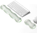 Gel Keyboard Wrist Rest Set, Clear Wrist Rest for Keyboard and Mouse, Ergonomic Keyboard Mouse Wrist Rest for Typing, Suitable for Office, Gaming, Computer, Laptop - Transparent Green