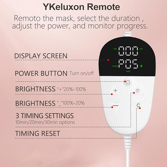 Red Light Therapy Mask for Face, LED Face Mask, Infrared & Red Light Therapy for Face, Portable Redlight Facial Device