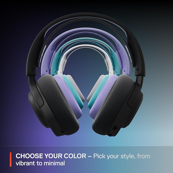 SteelSeries Arctis Nova 3P Wireless Multi-Platform Gaming Headset — Mobile App Control — 40 HR Battery — Neodymium Magnetic Drivers — 2.4GHz/Bluetooth — PS5, PS4, PC, Switch, Mobile — Lavender