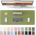 YSAGi Leather Desk Protector, Office Mat, Large Mouse Mat, Non-Slip PU Leather Blotter, Laptop Desk Pad, Waterproof Writing Pad for Office and Home (Green, 23.6" x 13.8")