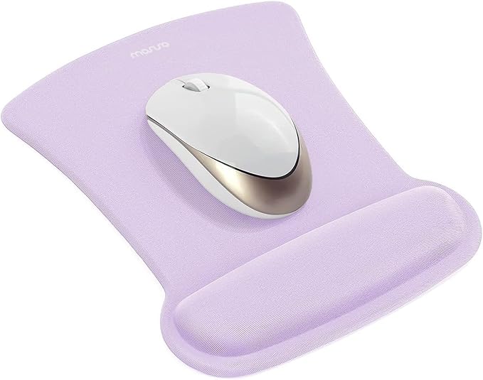 MOSISO Wrist Rest Support for Mouse Pad & Keyboard Set, Ergonomic Mousepad Non-Slip Base Home/Office Easy Typing Cushion with Neoprene Cloth & Raised Memory Foam, Dusty Lilac