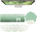 Gel Cloud Wrist Rest Keyboard Clear Green Mouse Pad with Wrist Rest Set 3PCS Ergonomic Cool Keyboard Wrist Pad Cute Acrylic Coaster Non-Slip Base Cute Transparent Mouse Wrist Pad Support for Computer