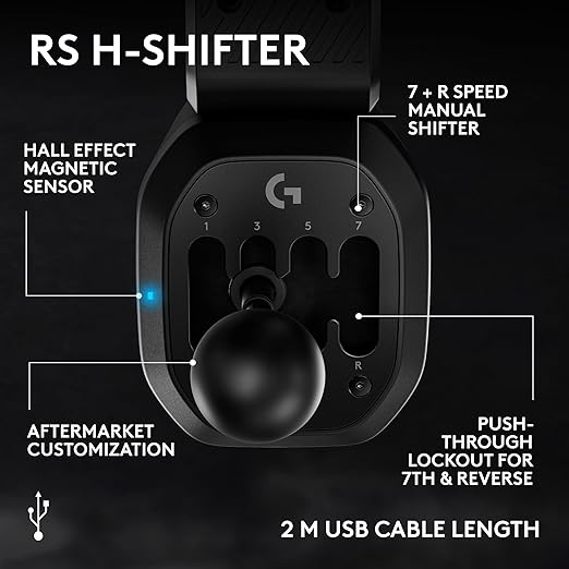 Logitech G RS H-SHIFTER - Sim Racing Gear Shifter compatible with PRO, RS50 Racing Wheel Base for consoles PlayStation 5, Playstation 4, Xbox-Series X|S, Xbox-One, and PC