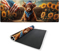 Highland Cow Desk Mat Gaming Mouse Pad Americana Farm Sunflower Mousepad Computer Keyboard Pad Mouse Mat Laptop Mat 31.5 x 11.8 Mouse Pads for Desk Home Office Gaming