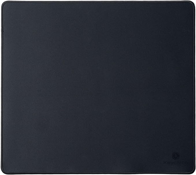 Keychron Large Gaming Mouse Pad 450 × 400 mm, Ample Space for Mouse Movement, Smooth Micro-Weave Surface for Optical Mice, Non-Slip Rubber Base, Stitched Edges - Black