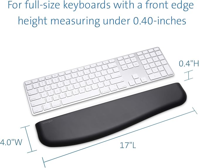 Kensington ErgoSoft Wrist Rest for Slim Keyboards, Black (K52800WW) (Pack of 2)