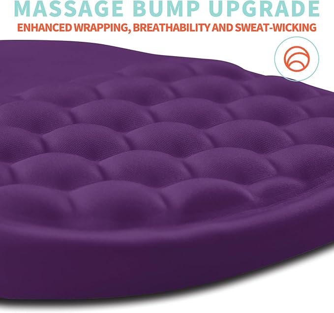Ergonomic Mouse Pad Wrist Support with Memory Foam Massage Bulge, Carpal Tunnel Mousepad Wrist Rest for Mouse(12x8 inch, Deep Purple)