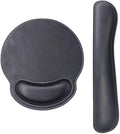RICHEN Ergonomic PU Leather Keyboard Wrist Rest and Mouse Pad with Wrist Support, Memory Foam Set for Computer/Laptop,Gaming and Office, Comfortable for Easy Typing (PU Black)