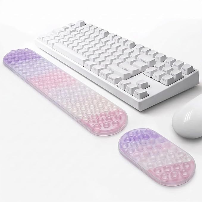 Cute Ergonomic Gel Jelly Wrist Rest for Office & Gaming, Support to Relieve Wrist Fatigue, Non-Slip Gel Pad for All-Day Typing Comfort, Won’t Flatten or Lose Shape After Long-Term Use
