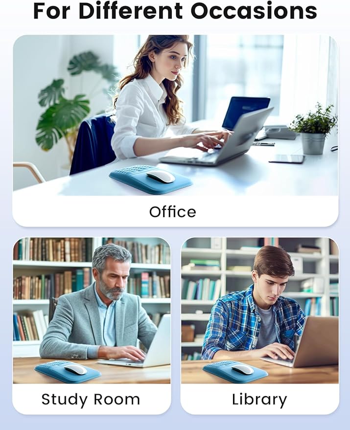 Vaydeer Ergonomic Mouse Pad with Wrist Rest – Memory Foam Mouse Pad with Wrist Support & Massage Bulge, Non-Slip PU Base, Relieves Carpal Tunnel Pain – Ideal Mouse Wrist Rest for Office & Home (Gray)