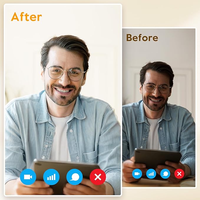 1Pack Video Conference Lighting, Zoom Lighting for Computer with Clamp, 30 Light Modes, Eye-Caring Swing Arm Desk Light with Memory & Timing Func for Home Office, Video Call, Video Conferencing
