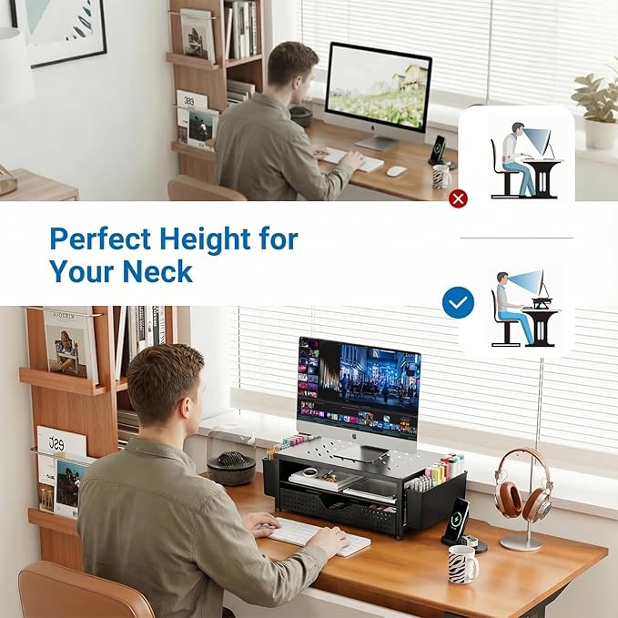 OPNICE Laptop Stand Desk Organizer – Black
